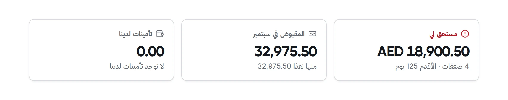 ifaha — المال: المستحق، المستلَم، الودائع المحتجزة